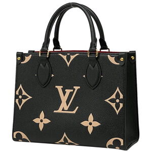 Louis Vuitton On the Go Giant Handbag Empreinte Noir Black Beige